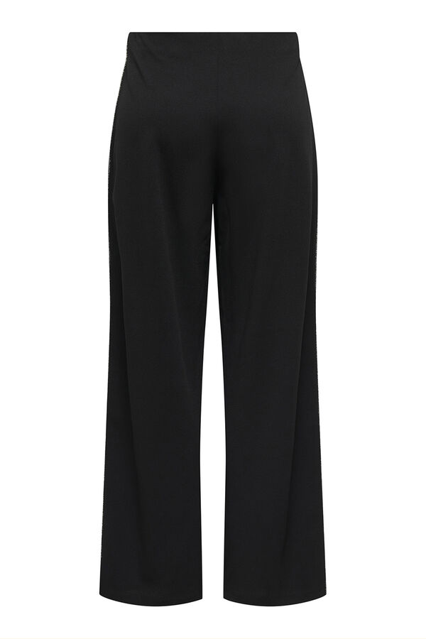 JDY Cal&ccedil;a longas de lurex de perna larga preto