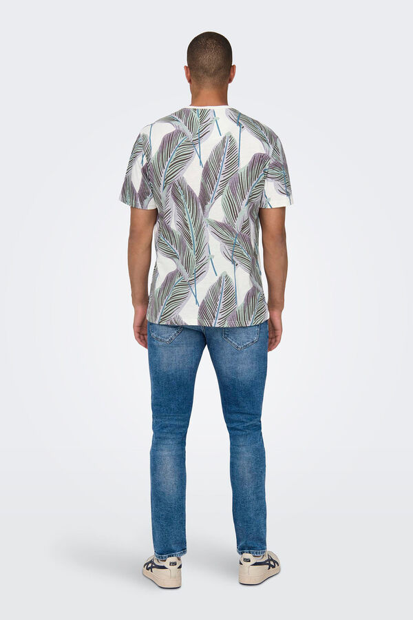 Only & Sons Camisola com estampado de folhas branco