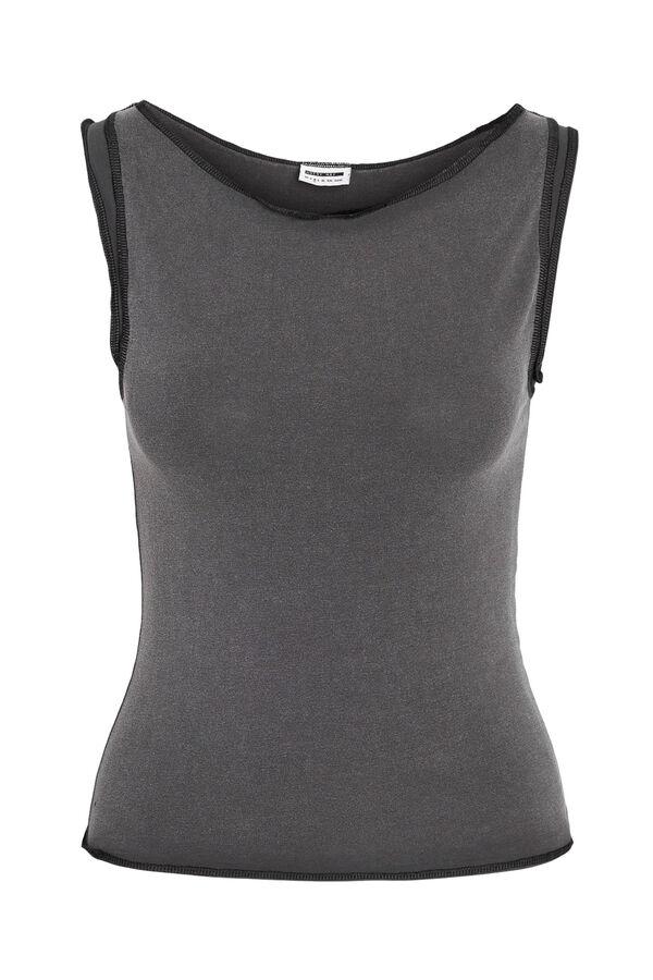 Noisy May T-shirt com detalhe na bainha preto