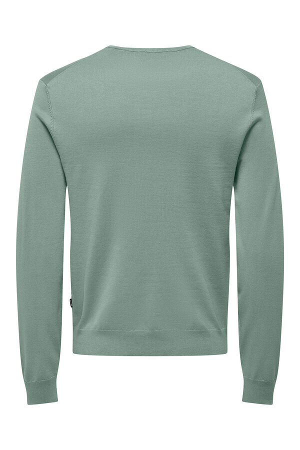 Only & Sons Jersey de hombre de cuello redondo regular fit. verde