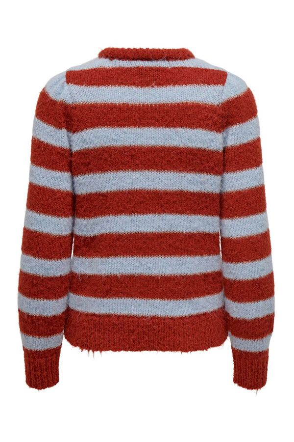 Only Camisola às riscas borgonha