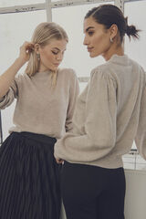 JDY Jersey de cuello perkins gris