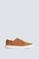 Springfield Sneaker ic&oacute;nica em efeito pele castanho