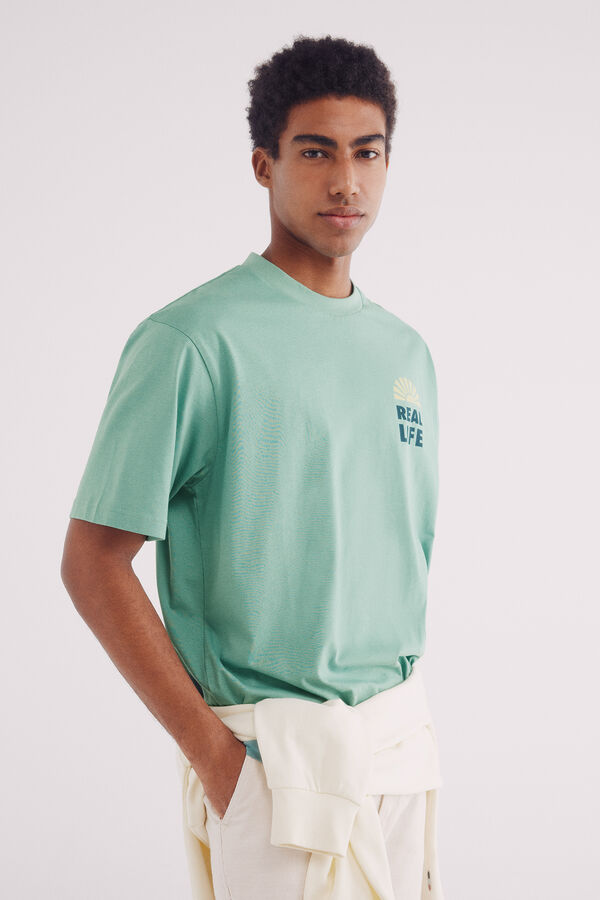 Springfield Camiseta palmeras verde
