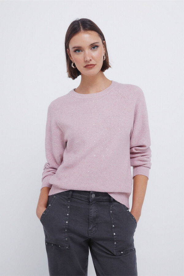 Springfield Camisola com lantejoulas rosa
