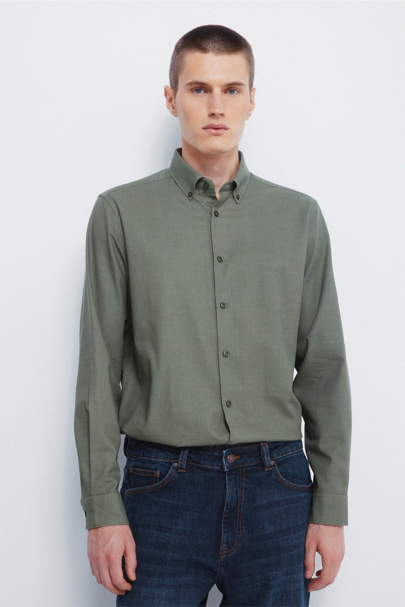 Springfield Camisa social estruturada bicolor