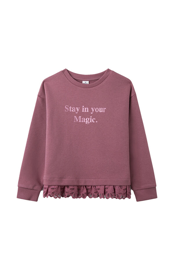 Springfield Sweatshirt com mensagem para menina roxo