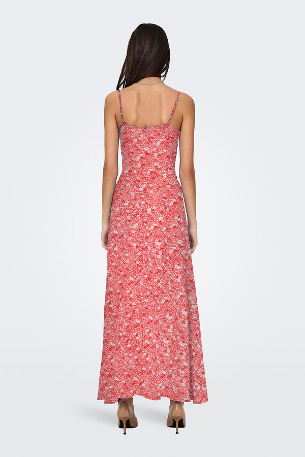 Only Vestido largo de tirantes regulables rosa