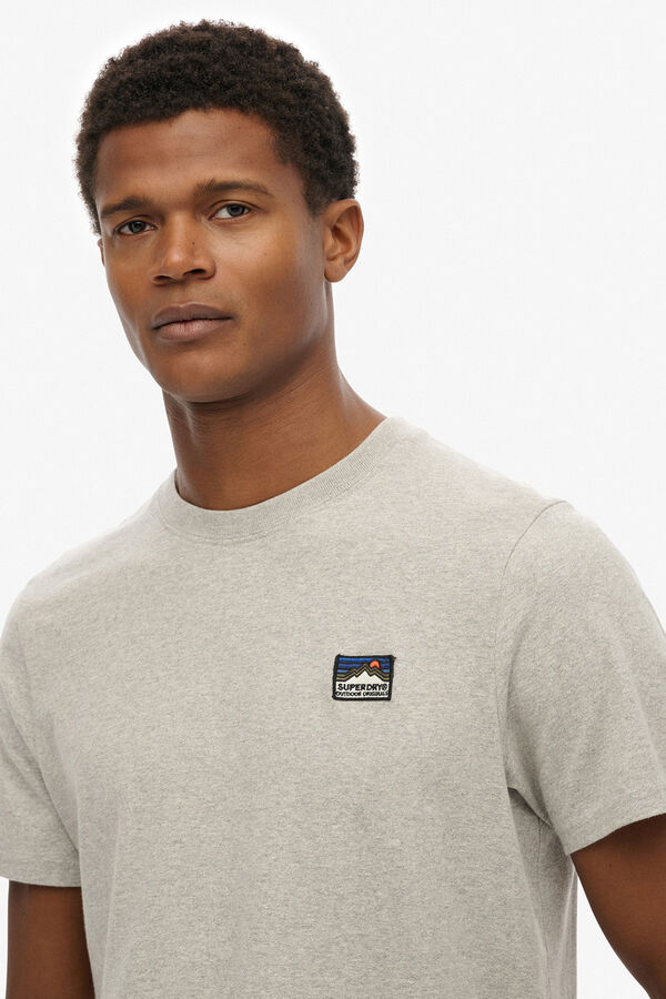 Superdry Camiseta de manga manga curta com gola redonda cinzento