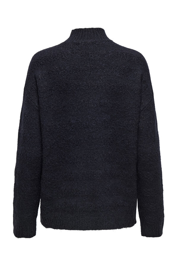 Only Jersey liso de cuello alto azul