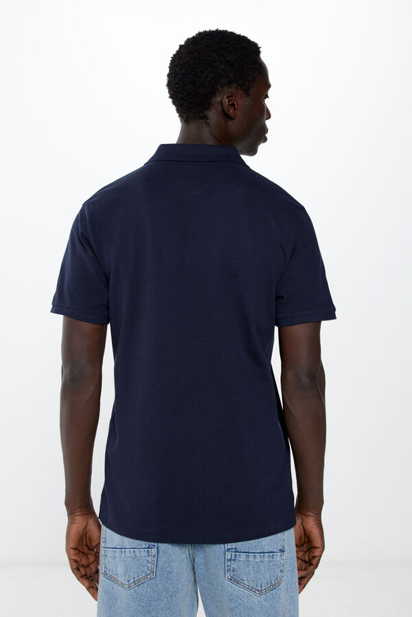 Springfield Polo piqu&eacute; slim fit contrastes azul