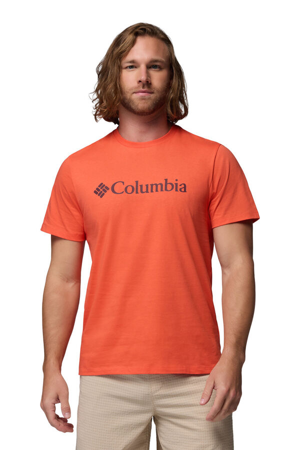 Columbia T-shirt b&aacute;sica com logo vermelho