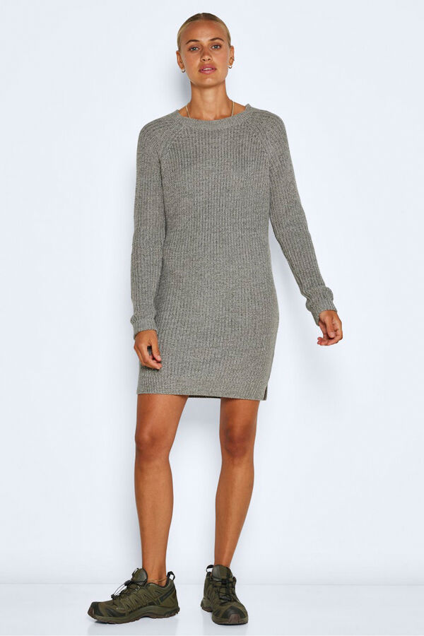Noisy May Vestido curto de malha  cinzento