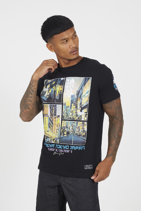 Brave Soul T-shirt de manga curta estampada preto