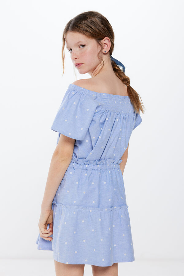 Springfield Kids Saia flores brancas menina azul