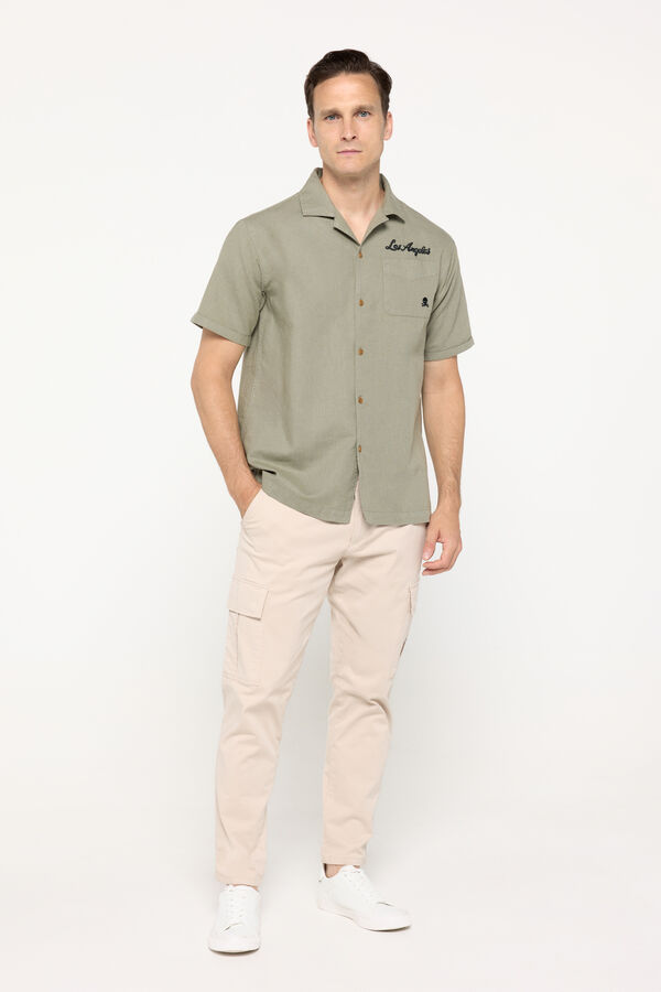 Superdry Camisa de manga curta Resort bege