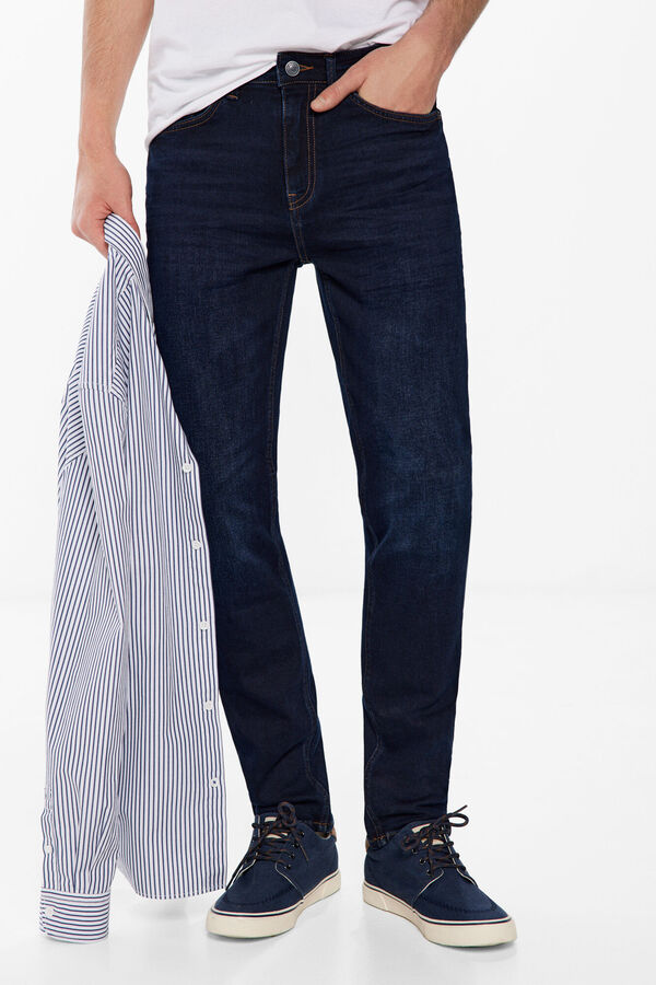 Jeans Springfield Homme - Slim Délavé Noir Léger - Coupe Affinée, Style Urbain Et Confortable