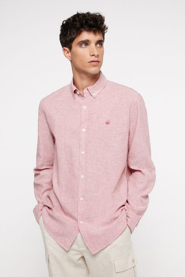 Springfield Camisa lino color rosa