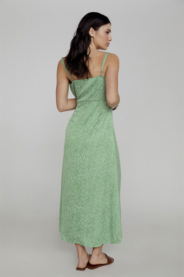 Only Vestido midi cruzado verde