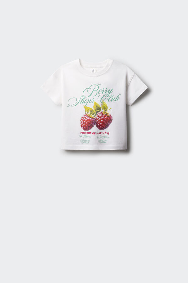 Springfield Kids Camiseta cereza niña blanco