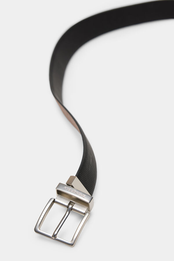 Springfield Cintur&oacute;n reversible microperforado negro