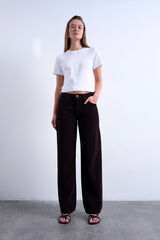 Topshop Vaqueros de pierna ancha marr&oacute;n