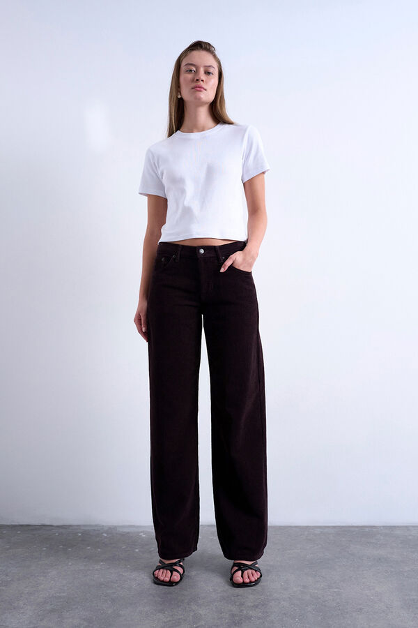 Topshop Vaqueros de pierna ancha marr&oacute;n