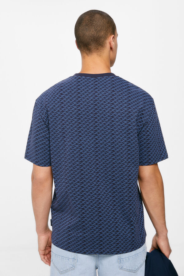 Springfield Camiseta estampado olas azul oscuro