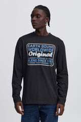 Blend Camiseta Manga Larga Print negro