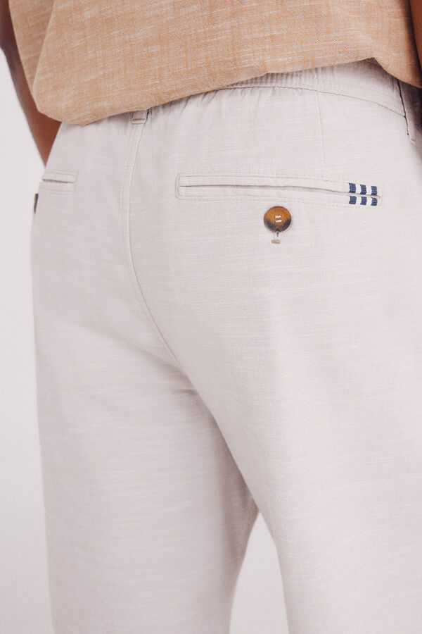 Springfield Bermuda Chambray Comfort Slim Fit bege