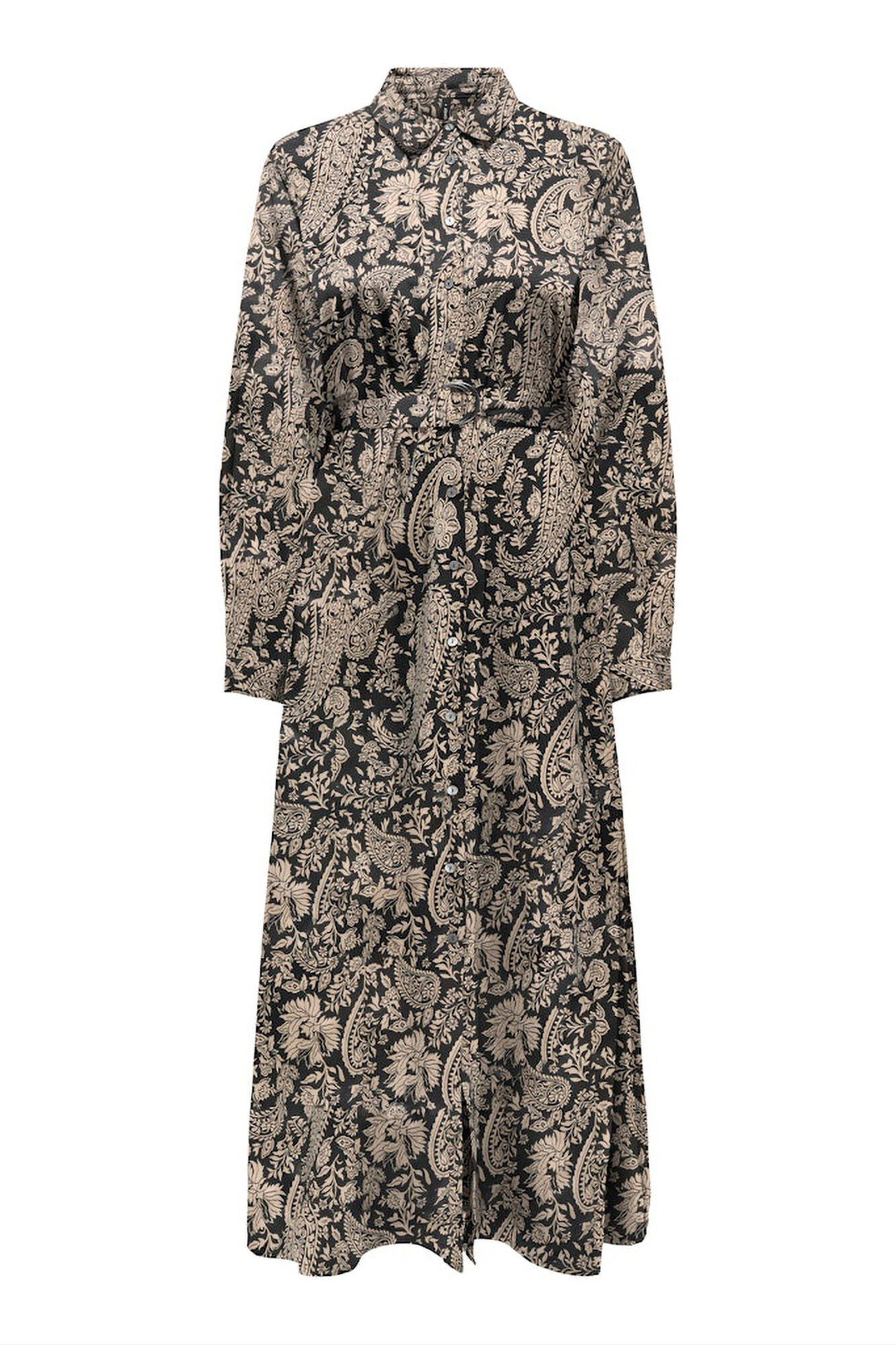 Only Vestido largo camisero satinado