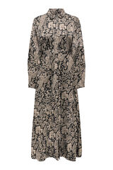 Only Vestido largo camisero satinado estampado