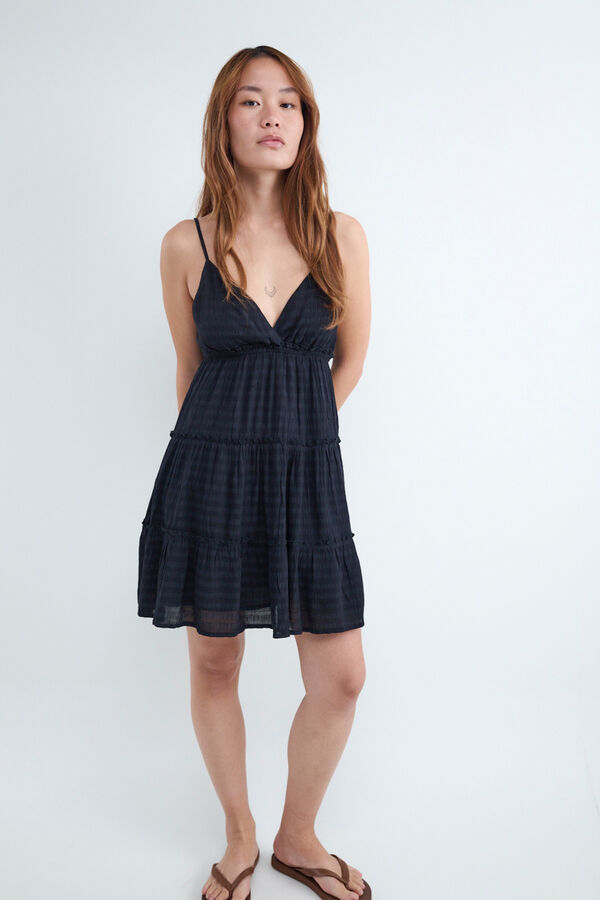 Balmohk Vestido mini r&uacute;stico preto