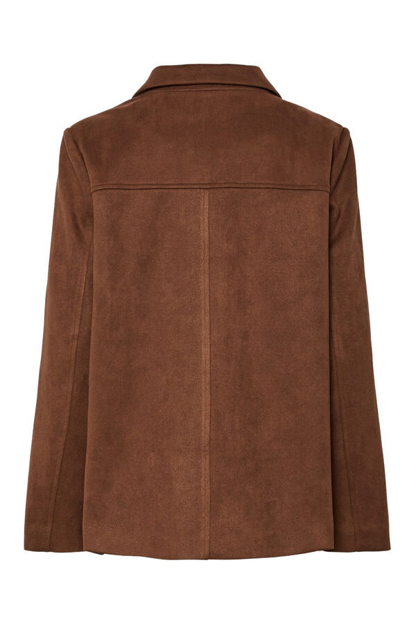 Pieces Blazer de camur&ccedil;a castanho