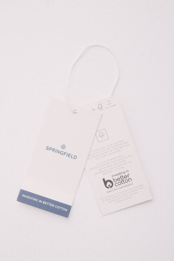 Springfield Camiseta gola canoa semi-ajustada azul