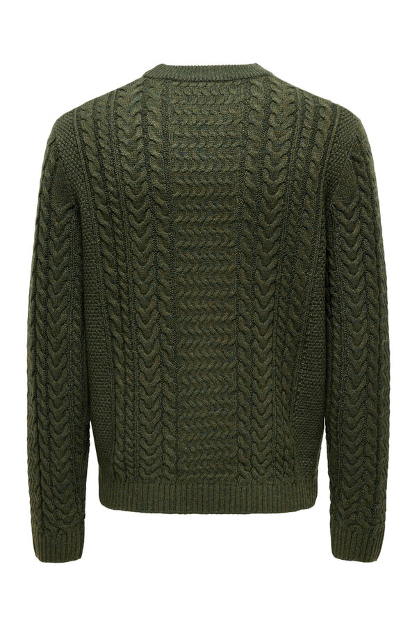 Only & Sons Suéter de malha masculino de regular fit verde