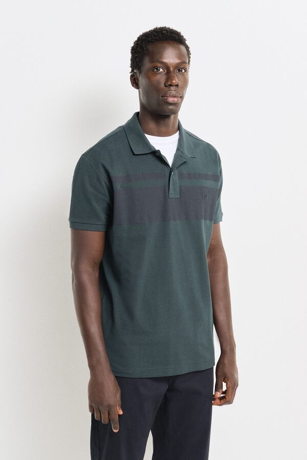 Springfield Polo piqué color block regular fit azul