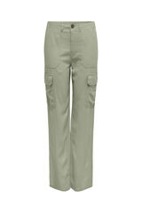 Only Pantal&oacute;n cargo largo lino verde