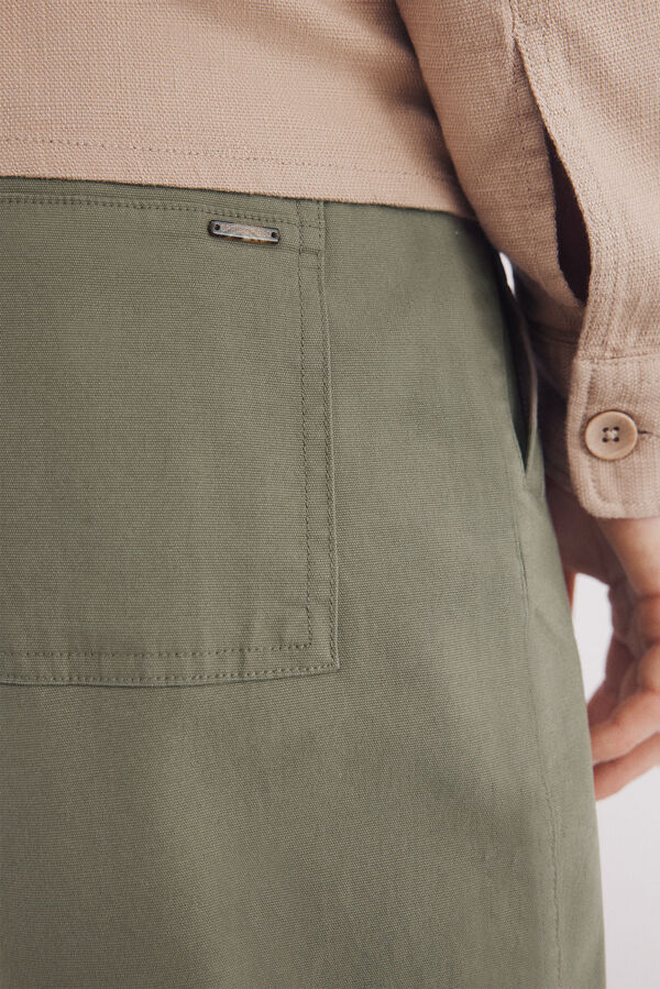 Springfield Calça reta de lona bege