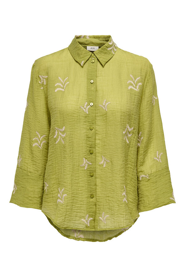 JDY Camisa de manga ancha y detalles bordado verde