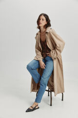 Only Parka larga entretiempo tostado