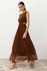 Trendyol Vestido de noche tostado