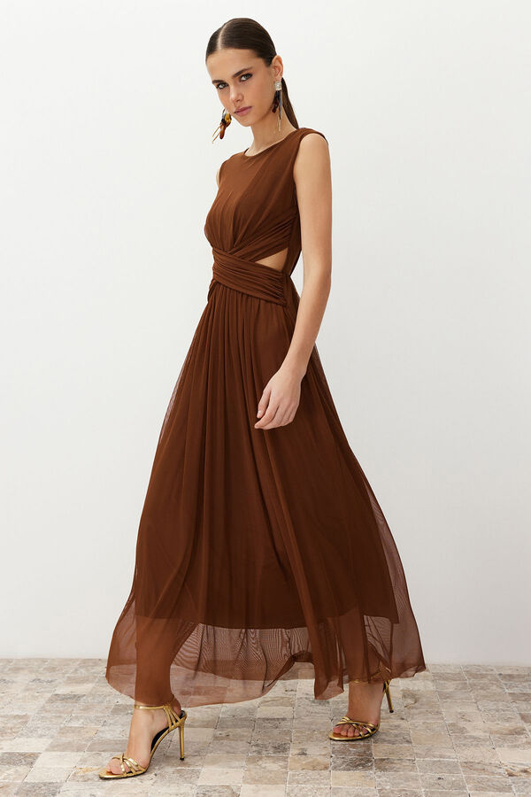 Trendyol Vestido de noche tostado