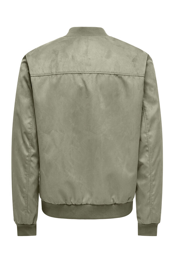 Only & Sons Chaqueta bomber antelina gris
