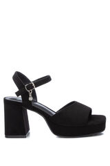 XTI sandalia de mujer antelina negro