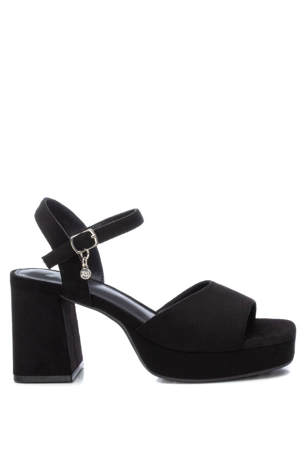 XTI sandalia de mujer antelina negro