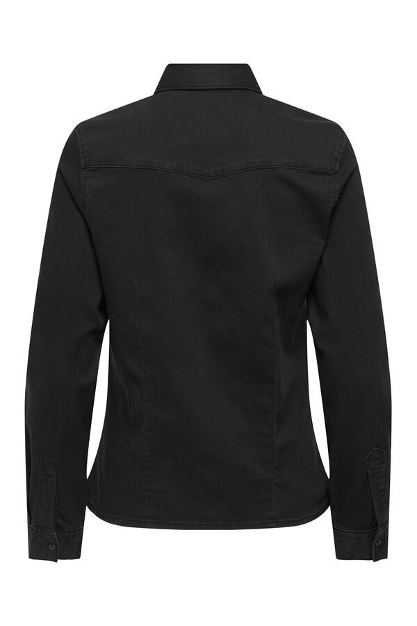Only Camisa jeans cravejada preto