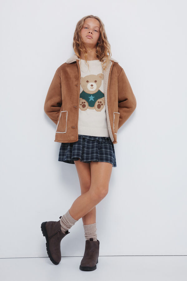 Springfield Kids Casaco dupla face para menina cru