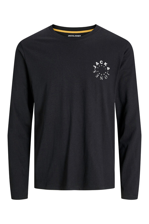 Jack & Jones Camiseta regular fit mangas largas negro