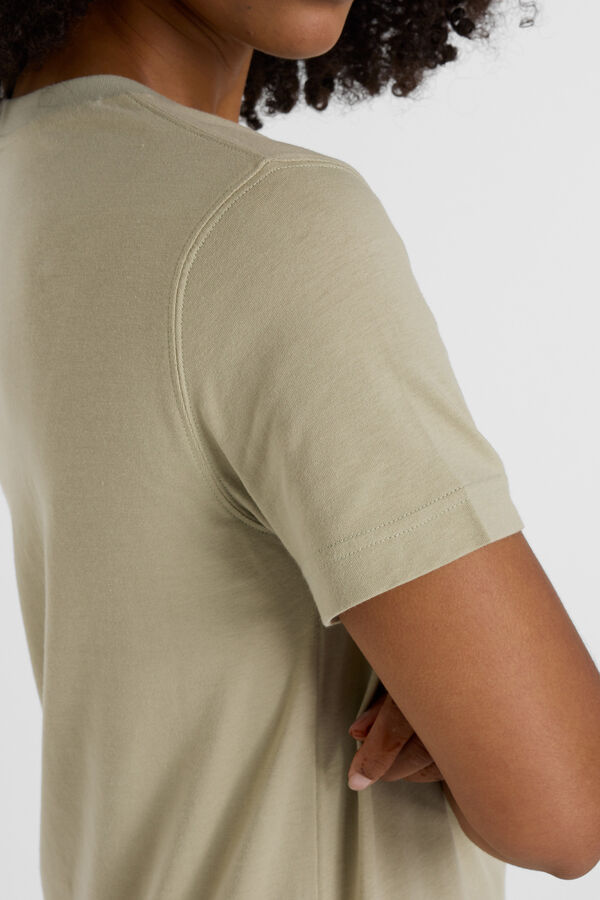 New Balance Camiseta New Balance Jersey Stacked Logo bege